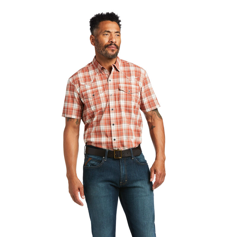 Ariat Hemden Herren - Venttek Western Fitted Orange ( EWSYZ-6458 )